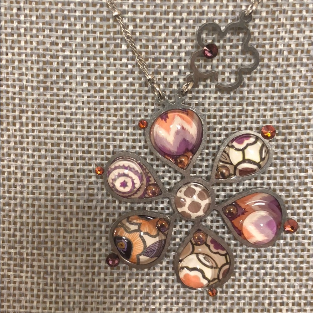 Retro Mod Pattern Daisy Necklace, NWT - Picture 6 of 6